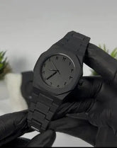 Black Carbon Fiber Arabic Aura Watch for Men