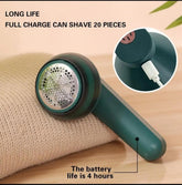 Portable Lint Remover Green 1200mAh Battery