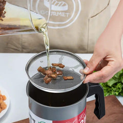 Stainless Steel Oil Strainer Pot Silver Grey