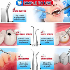 Premium Quality 6 Pcs Dental Kit Stainless Steel Silver 5.0