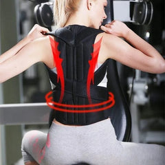 Men's Adjustable Black Waist Belt with Red Straps