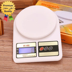 White Digital Kitchen Scale 1-10kg ABS Plastic